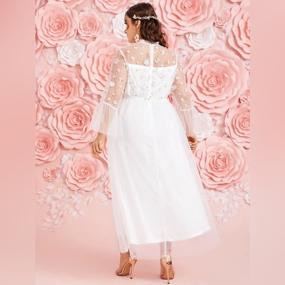 SHEIN Unity Frill Neck Organza Overlay Dress - Picture 7 of 13
